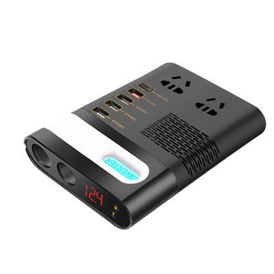 China Multi-functional Black Electric Movable Switch Car Cigarette Lighter Power Inverter 162*126*36mm for sale