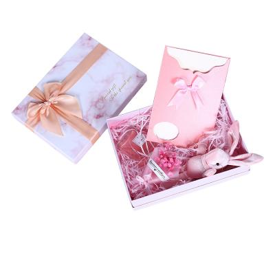 China Recycled Materials Festival Gift Box Cosmetics Valentine's Day Box Empty Rose Bow Box for sale