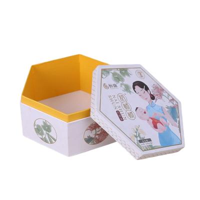 China Creative New Design Hexagon Wedding Rose Chocolate Gift Box Food Flower Display Box Recyclable for sale