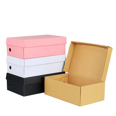 China Recyclable Custom Logo E Groove Apparel Packaging Paper Box Corrugated Mailing Mailer Shoe Boxes for sale