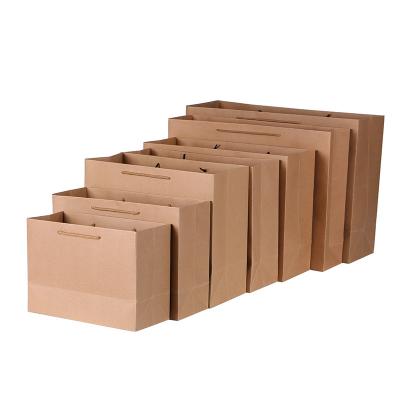 China Recyclable Customized Recycled Brown Kraft Paper Bag With Twisted Or Flat Handle for sale