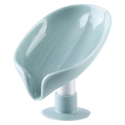 China Dish Storage Tray Bathroom Supplies Bathroom Leaf Shape Soap Box Drain Soap Holder Box Bathroom Shower Soap Holder Dish Storage Gadgets for sale