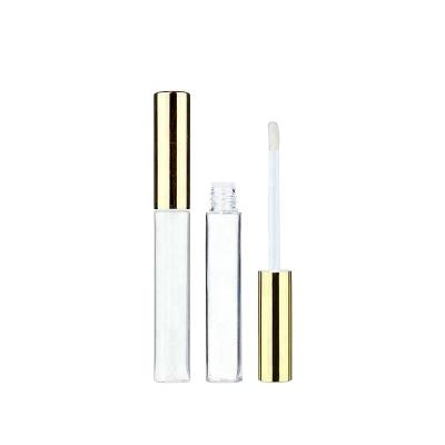 China Stocked Empty 10ml Lip Balm Refillable Bottle With Clear Plastic Tube Cap Lip Gloss Makeup Tool For Women for sale