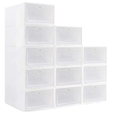 China Hot Sale Thick Transparent Shoe Box Dustproof Sliding Door Sliding Door Storage Organizer Viable Storage for sale