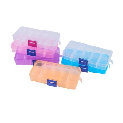 China 15 Grid Small Storage Box Dustproof Finish Desktop Storage Box Transparent Detachable Plastic Viable Storage Box for sale