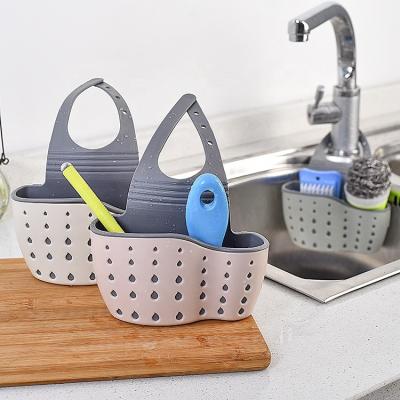 China Kitchen Factory Price Kitchen Utensils Holder Sponge Pool Basket Double Layer Single Hanging Drain Cleaning Bag for sale