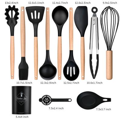 China 2023 Sustainable Kitchen Set Silicon Kitchenware 12pcs Silicone Kitchen Utensil Set Cart Factory Price for sale