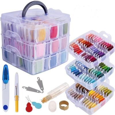 China Hand Embroidery Embroidery Floss Set With 150 Colors Cross Stitch And Floss Bins DIY Needle Craft Cross Stitch Set For Beginner for sale