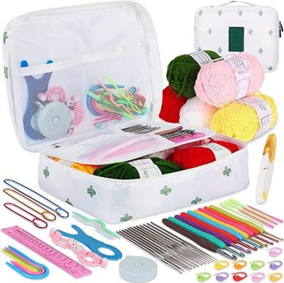 China DIY Craft Knitting Full Crochet Kit For Beginners Adults Crochet Crochet Set With Case Diy Crafts Accessory Bundle With Yarn Set for sale