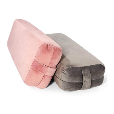 China Comfortable Warm Rectangular Meditation and Support Yoga Cushion Yoga Bolster Pillow with Carry Handle for sale