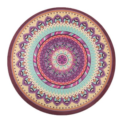 China Eco-Friendly Digital Printing Meditation Mat Natural Rubber Large Mats Round Sueded Yoga Mat for sale