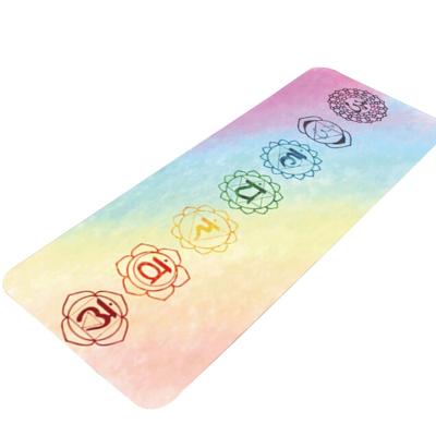 China Wide Rubber Yoga Mats Custom Printing Logo Pilates Natual Chakra Mat Anti Slip 68cm 5mm Thickness Eco-friendly Suede+Rubber for sale