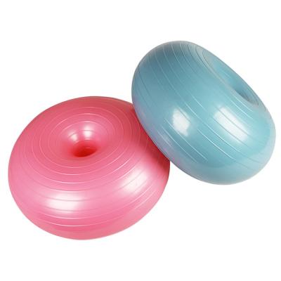 China Anti Slip Gym Fitness Balance Workout Exercise PVC Inflatable Yoga Donut Ball With High Quality for sale