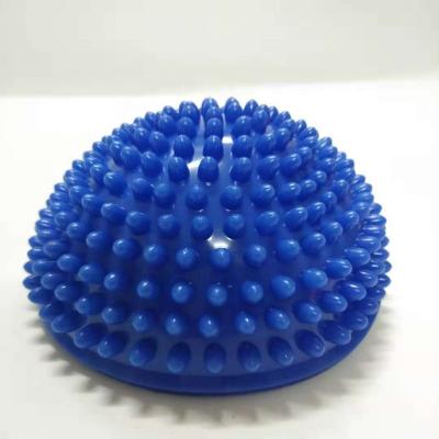 China Hot Selling Inflatable PVC Foot Pad Half Around Blue Massage Spiky Ball Gym Balance Training Home Fitness Balls for sale