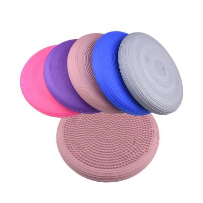 China With Massage Points GYM Disc PVC Yoga Massage Balance Mat Disc Inflatable Wobble Cushion Seat Sports Fitness Exercise Stability Pad for sale