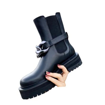 China Fashion Trend Design Ladies Ankle Boots for Women Marten Boots Women's Double G Thick Bottom Chunky Short Boots Letter G for sale