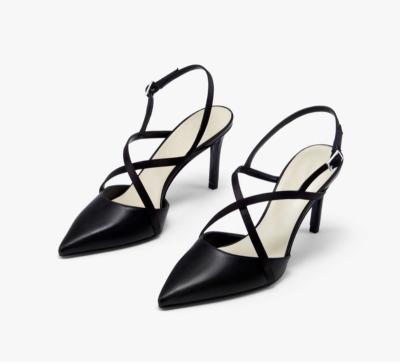 China Lady Heel Shoes Premium European Fashionable Quality Lit Thin Heel Pumps Shoes Heel Shoes Letter G Double Pointed G for sale