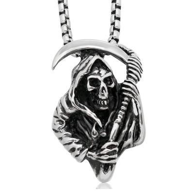 China Hiphop Hip Hop Jewelry Engraved Death Note Men Necklace Silver Pendant Necklace for sale