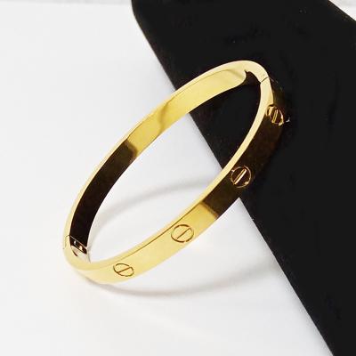 China Factory Direct TRENDY Gold Plated Bangles Jewelry Women Stainless Steel Open Bangles for sale