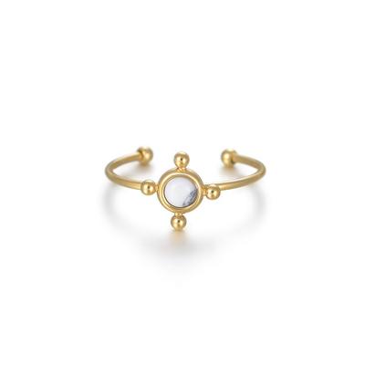 China Fashion Designer CLASSIC Jewelry Rings Simple Minimalist Adjustable Ball Gold Ring Women Open Gold Ring for sale