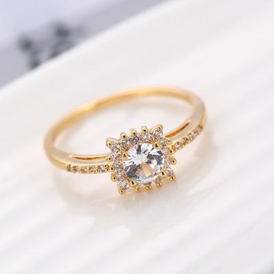 China FASHIONABLE High Quality Trendy Gold Plated Jewelry Brass Engagement Rings For Women Initial Ring for sale