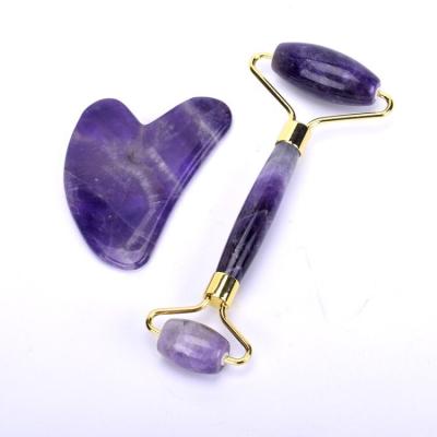 China Anti-Puffiness Drop Shipping Silent Jade Face Roller Jade Roller Jade Amethyst Stones Natural Amethyst Stones Cosmetics for sale