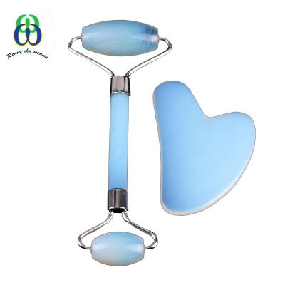 China Cellulite Reduction Factory Sale Direct Opalite Gua Sha Tool Massage Jade Vibrating Roller Suitable for Face and Body for sale