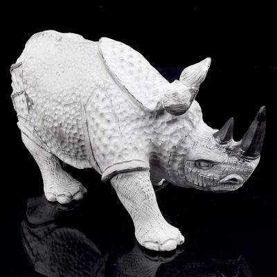 China China Wholesale Black Gemstone Stone Hand Carved Wild Animals Crystal Natural Rhinoceros for sale