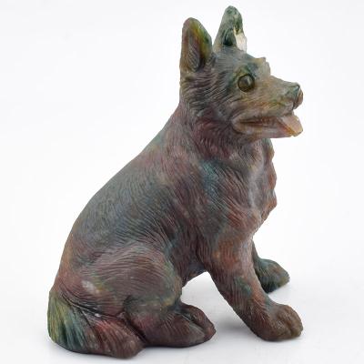 China Europe wholesale natural high quality dog ​​exquisite craft hand-carved crystal stone carved animal for sale