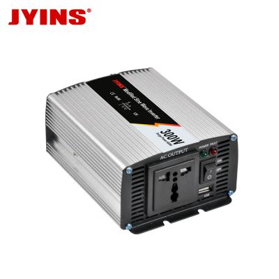 China Aluminum Alloy 300W 12V 24V 48V AC 110v 220v DC Modified Sine Wave Power Inverter for sale