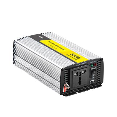 China Aluminum Alloy 500W 12V 24V 48V DC to AC 110v 220v Pure Sine Wave Solar Power Inverter for sale