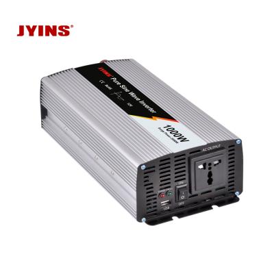 China Aluminum alloy 12v 24v 48v dc to ac 110v 220v 1000 watt power inverter pure sine wave for sale