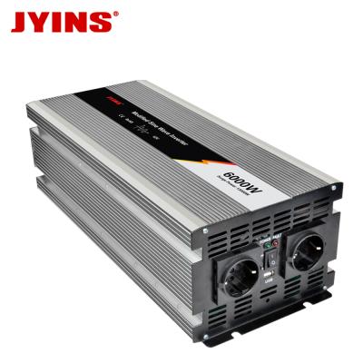 China Aluminum Alloy 6000W 12V 24V 48V AC 110v 220v DC Modified Sine Wave Power Inverter for sale