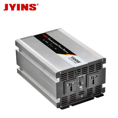 China Aluminum Alloy 12V 24V 48V DC to AC 110v 220v 1500W Pure Sine Wave Power Inverter with Charger for sale