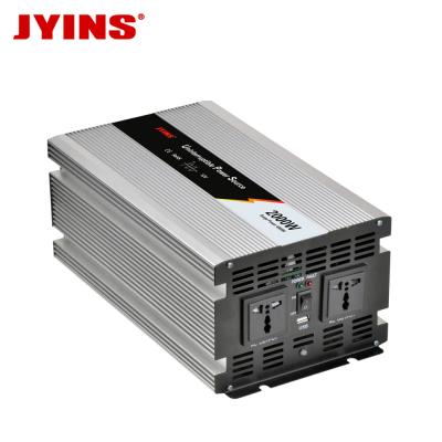 China Aluminum Alloy 12V 24V 48V AC 110v 220v 2000W DC Modified Sine Wave Power Inverter With Charger for sale