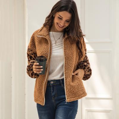 China Viable Women's Casual Fashion Warm Coat With Leopard Print Cardigan In Contrasting Colors for sale