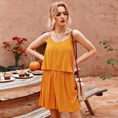 China 2021 Summer QUICK DRY Striped Small Suspender Cool Overalls Women's Natural Casual for sale