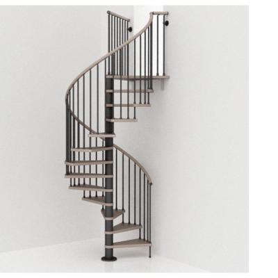 China Guangdong Glass Balustrade Indoor Curved Circular Steel Plate Step Modern Straight Spiral Staircase for sale