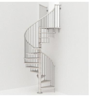 China Modern Round Metal Railing LED Light Indoor Glass Curved Straight Spiral Staircase for sale