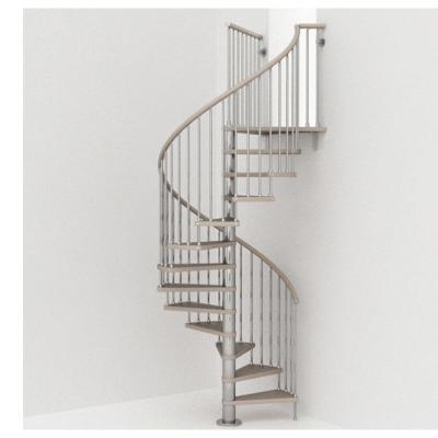 China Stairs Light Modern Indoor Double Steel Frame Staircase Handrail LED Straight Spiral Staircase for sale