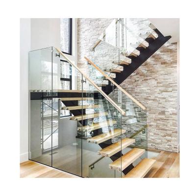 China Modern Balustrade Step Design Stainless Steel Glass Stairs Curved Stair Case Glass Enclosure Staircase for sale