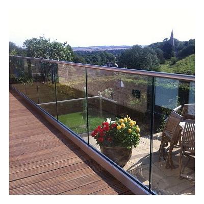 China Modern 2021 Hot sale high-quality factory aluminum U-shaped channel design frameless balcony glass railings for sale