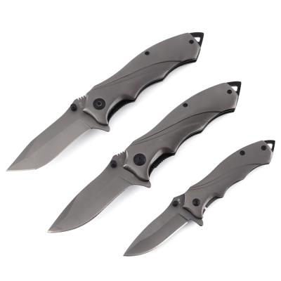 China Titanium Outdoor Hunting Knife Opening Assisted Slide Folding Blade Knife EDC Tools Open Set Camping Stainless Steel BBQ Knife Meat Cutter for sale