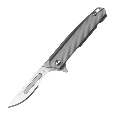 China Eco-friendly Mini Scalpels Titanium Handle Sharp Carbon Steel Knife for sale