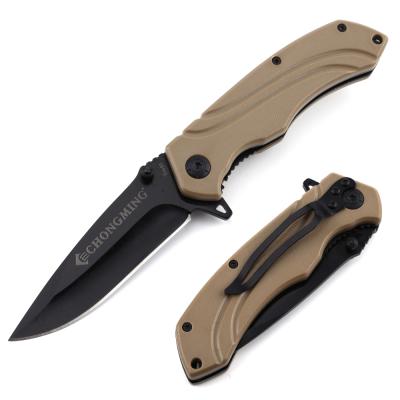 China Promotional Non-variable Folding Black Knife Blade Prices Military Tactical Hunting Camping Pocket Knife With Plastic Handle Factory Wholesale for sale