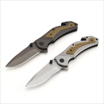 China Non-variable Full Titanium Coating Blade Folding Knife Other Camping and Hiking Commodities ECD Rescue Belt Cutter and Glass Breaker Pocket Knife for sale