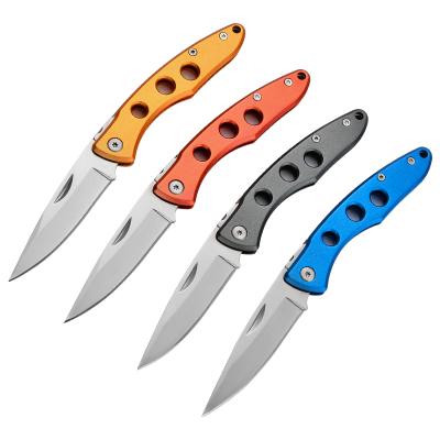 China Titanium Lightweight Durable Aluminum Pocket Knife Pocket Dive Blade Non-variable Folding Camping Hunting Fishing Lockback Knife for sale