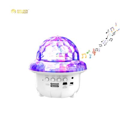 China USB Rechargeable Party Led Disco Ball Lamp Tooth RGB DJ Light Blue Music Wireless 360 Degree Rotating Bulb Speaker Stage Light for sale