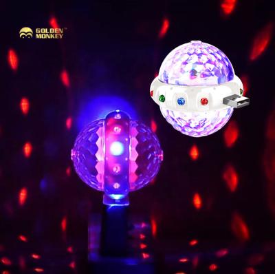 China Car USB Mini Disco Lights 5v Small Ball Stage Lamp USB Port For Mobile Phone Car RGB Colorful Bulb For DJ Karaoke Club Birthday Home for sale