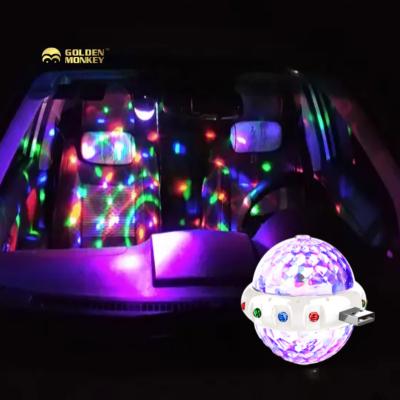 China Small Car UFO RGB Light Bulb USB Dual Party Lamp Rotating Home Light DJ Disco Light Home Bulb Mini Bulb With Phone Adapters for sale